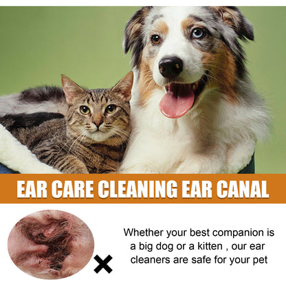 Pets Ear Cleaner Drops Prevents Itching Infection Inflammation Control Cats Ear Odors Dogs Removes Ear Mites Cleaning Liquid Set