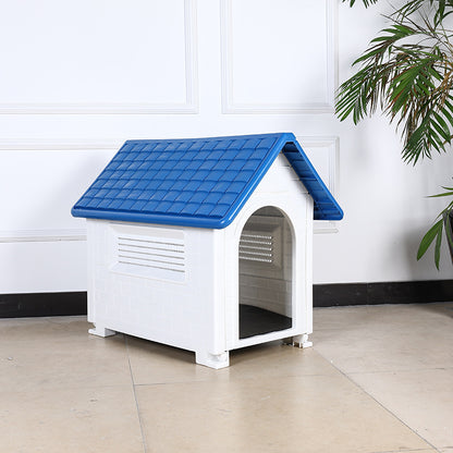 Outdoor Plastic Dog Kennel – Rainproof, Ventilated, Detachable