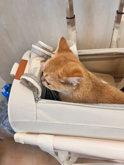 High Aesthetic Pet Trolley Box 2-layers Design Cat Basket Breathable Comfortable Transport Case Convenient Travel Pet Trolley