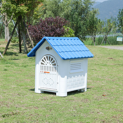 Outdoor Plastic Dog Kennel – Rainproof, Ventilated, Detachable