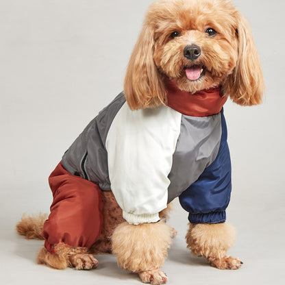 ペットの冬用カラーマッチングコットンパッド入り服犬用中型犬用大型犬用暖かくて快適