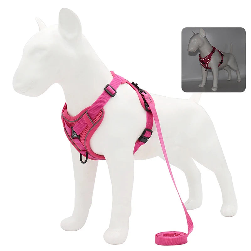 Dog Harness Leash Set Adjustable Pet Harness Vest For Small Large Dog Cat Reflective Mesh Puppy Cat Chest Strap Dog Accessories