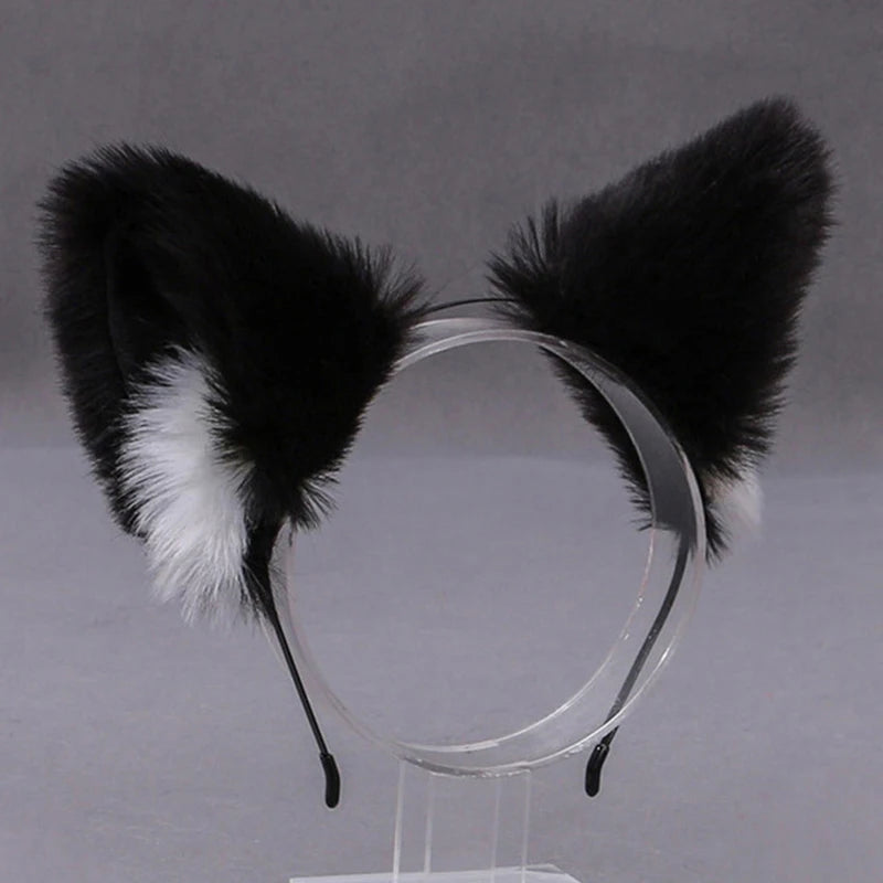 Fox Cat Ear Plush Hair Hoops Cosplay Fluffy Plush Hairband Headband Women Girl Masquerade Party Headwear Hair Accessories