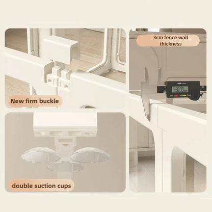 Pet Fence Fully Transparent Houses Acrylic Large Dog Fence Indoor Dog House.Large Space Dog Crate Double Suction Cup Design