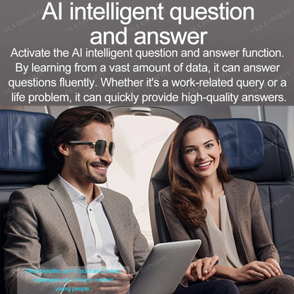 AI Smart Glasses with ChatGPT4.0 Instant Translation 164 Languages Bluetooth Calls IP67 Waterproof HD Camera for Travel Business