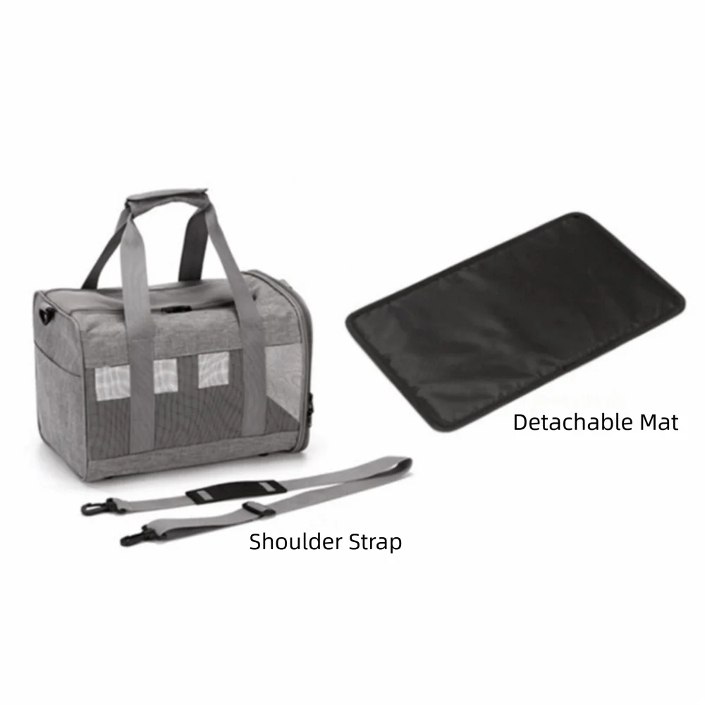 One Shoulder Polyester Pet Carrier Bag Breathable Mesh Simple Design Pet Bag Portable Handbag Style Pet Backpack Outdoor Travel