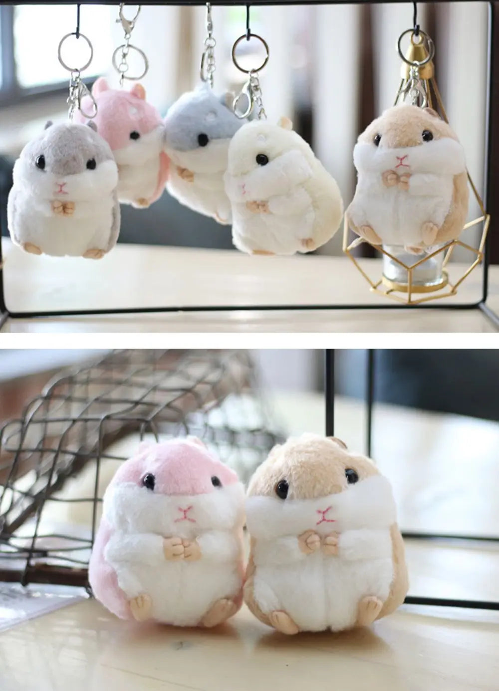 Plush Toys Animal Children toys key chain Stuffed 10cm Hamster pendant Kawaii Dolls Kids Child Christmas Gifts bag Doll For baby