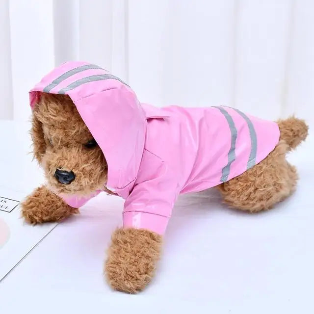 Waterproof Dog Raincoat with Hood & Reflective Strip Jacket