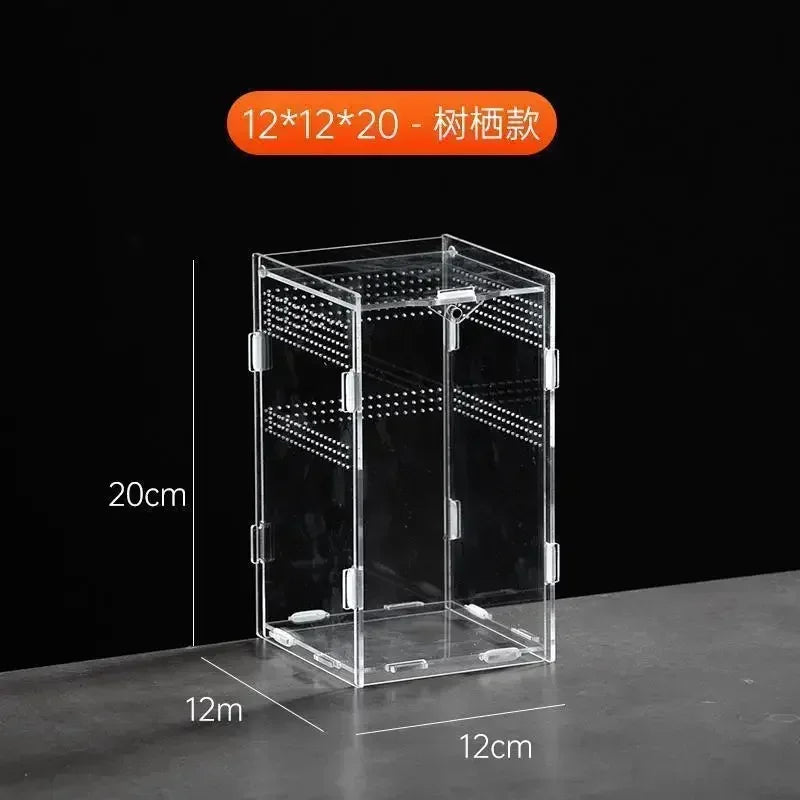 Transparent Acrylic Reptile Terrarium Habitat Box Nano Arboreal Tarantula Enclosure Spider Scorpion Bearded Dragon Habitat