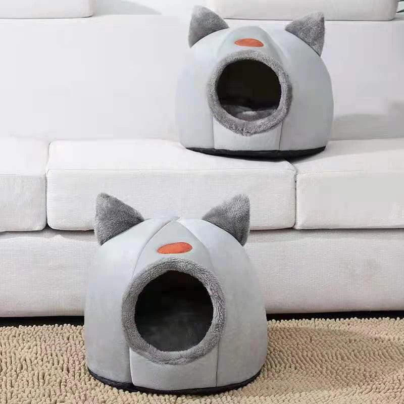 冬の猫用ベッド、深い眠りの快適さ、小さなマットバスケット、小型犬用ハウス、ペットテント、居心地の良い洞窟、屋内用キャマガト
