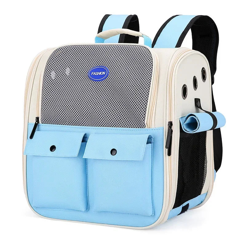 Adjustable Strap Pet Carrying Bag Foldable Cat Backpack for Outdoor Travel Ventilation Large Capacity Cat Carrier Backpack