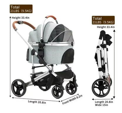 Pet Stroller Can Be Detached for Cats and Dogs The Large Space Is Comfortable and The Dog Stroller Is Easy To Fold