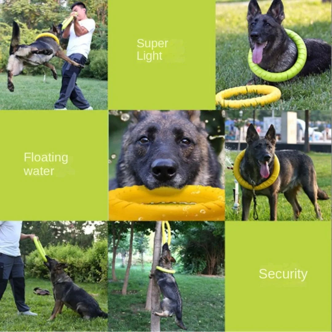 Dog Ring Toys Indestructible Chewing Flying Floating Training Tools Fetch for Small Medium Large Dogs Throwing Catching Flying