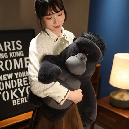 38cm  King Kong Plush Toys Black Ugly Gorilla Doll Movie Character Christmas Birthday Gift Zoo Souvenir