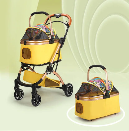Foldable Lightweight Pet Cart for Cats & Small Dogs