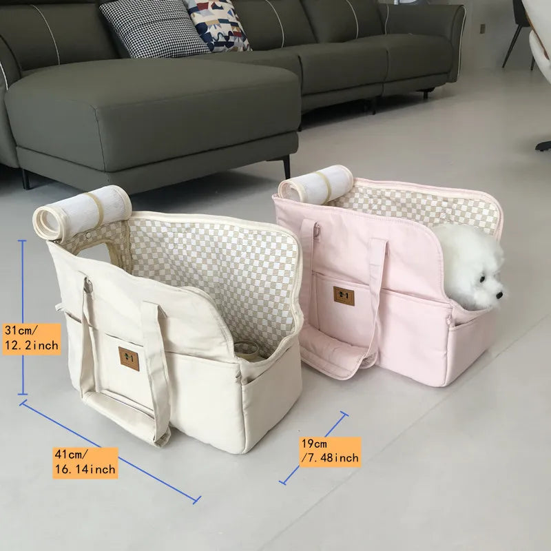 Portable Dogs carrier Pet Cat Shoulder Handbag Car Seat Control Nonslip Dog Carriers Safe, For Small Dogs dog carrier Chihuahua