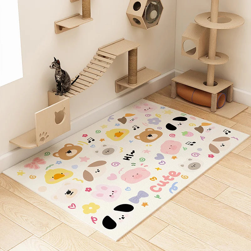 ペット用ゴミ箱 PVC防水・尿パッド付き犬用フェンス 犬小屋 滑り止めプラスチックカーペット 掃除不要