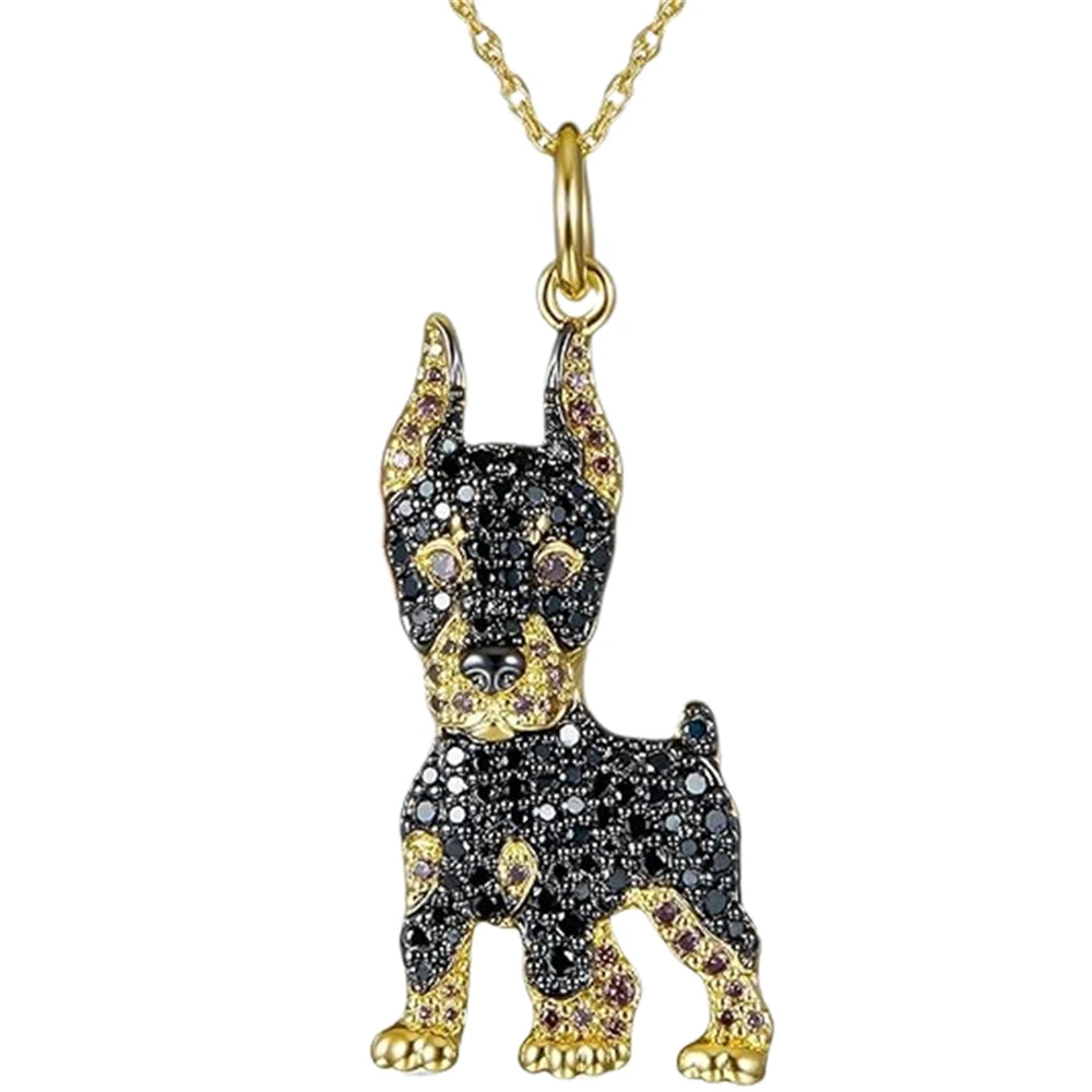 Exquisite and Cute Schnauzer Dog Pendant Necklace for Women Elegant Pet Puppy Jewelry Animal Accessories