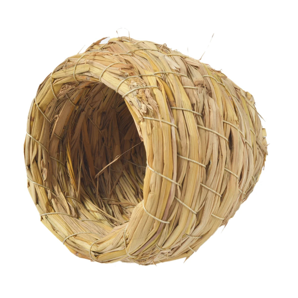 1pc Natural Handmade Straw Bird Nest Pigeon House Parrot Nest Warm Pet Bedroom Courtyard Small Animal Bird Cages