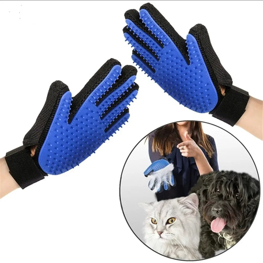 2PCS/1Pair Dog Pet Grooming Glove TPE Dogs Cats Brush Comb Remove Hair Gloves Dogs Bath Cleaning Supplies Animal Massage Combs