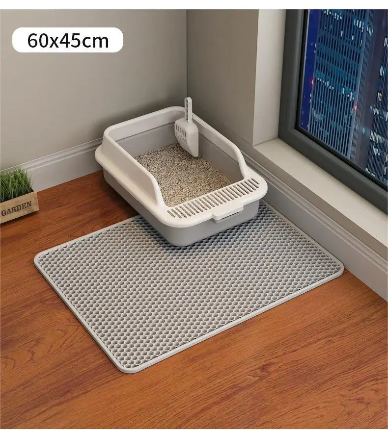 90X60CM Cat Litter Mat Waterproof Double Layer Pet Litter Box Mat Pet Toilet Cat Mat Nonslip Sand Cat Washable Mat Pet Clean