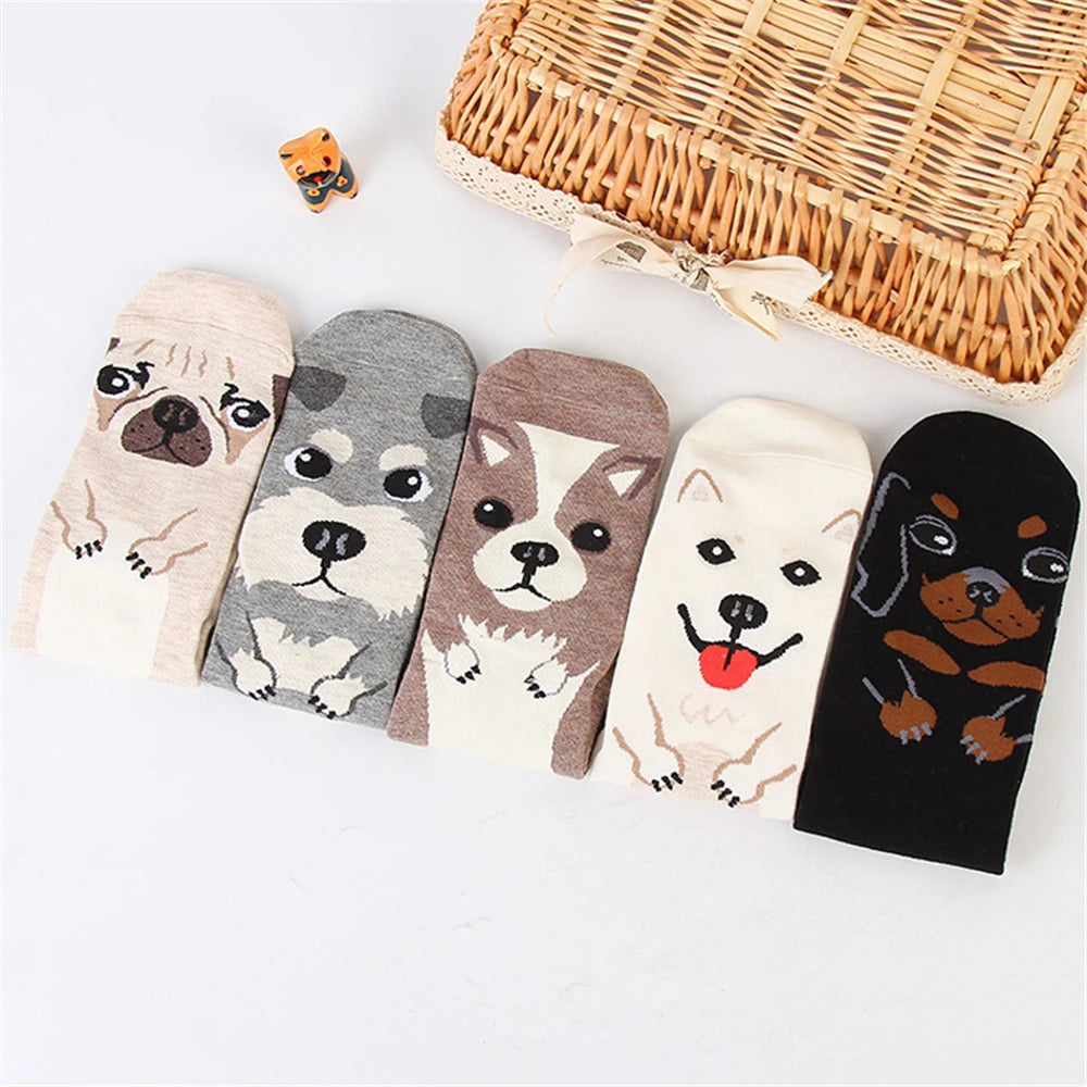 Funny Cartoon Dogs Novelty Puppy Crew Art Happy Harajuku Skateboard Sport Hip Hop Street Socks Gift Dropship