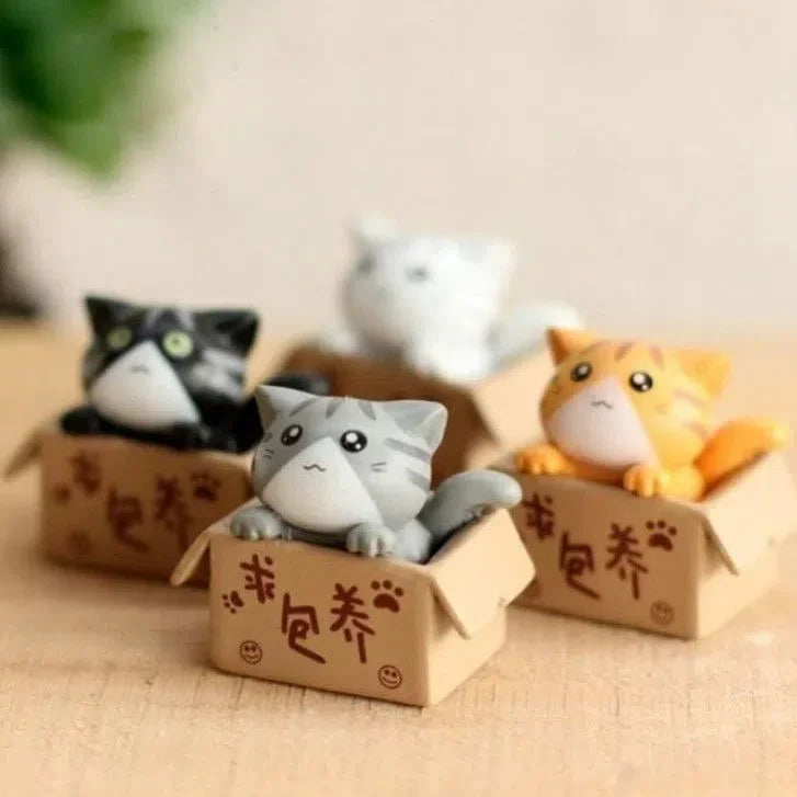 Kawaii Mini Cat Ornament Garden kitten statue Gift For Kids Children Baby Room Decoration Toy