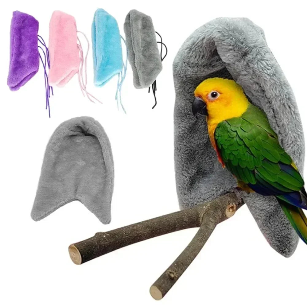 Soft Plush Bird Hammock Winter Windproof Bird Parrot Cage Hanging Bed Parakeet Cave Hideout Tent Pet Birds Nest Supplies