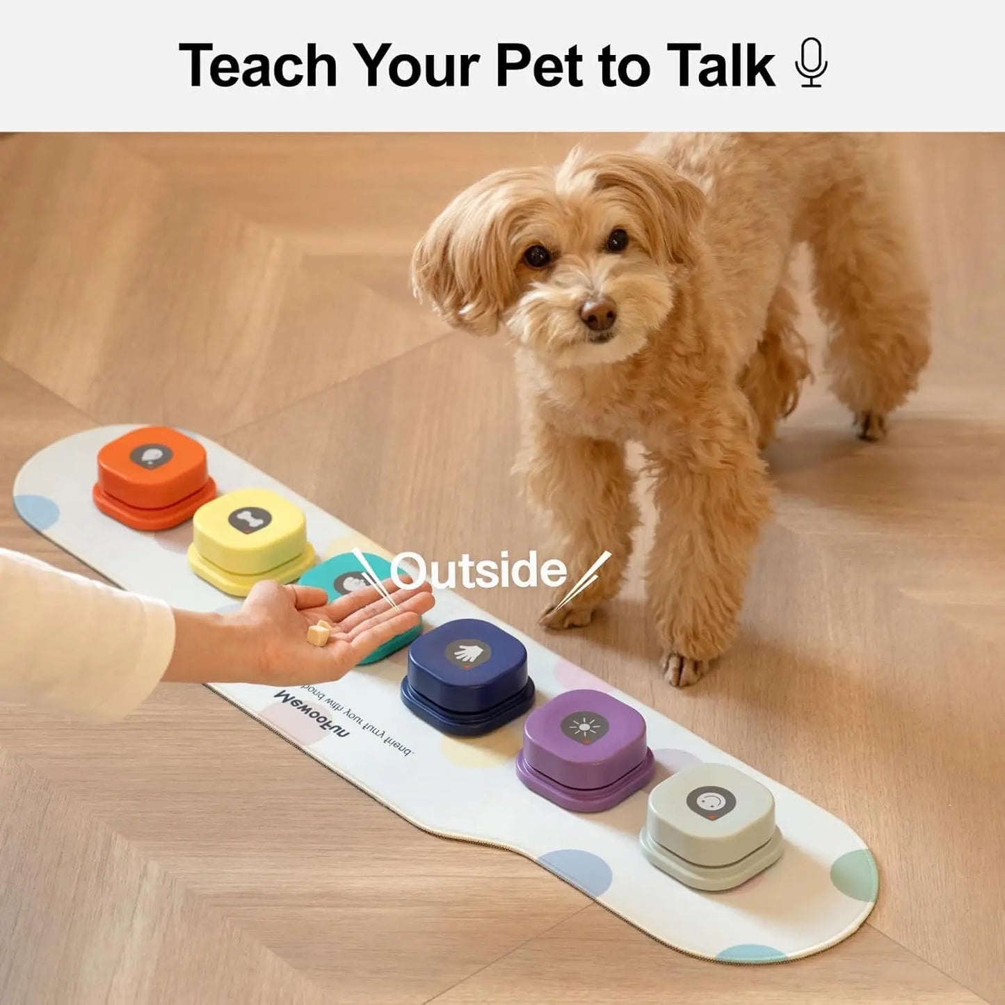 Mewoofun Dog Buttons Training Words Dog Talking Training Buttons Set 6 Packs for Communication Starter Pack with Training Manual