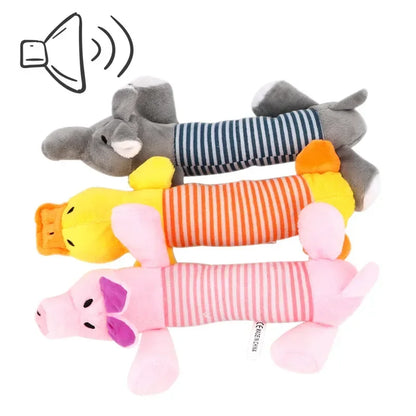 Indestructible Sound Squeaky Toys Animals Shape Pet Soft Plush Chew Molar Training Toy Puppy Bite Teeth Toys for Large Dogs