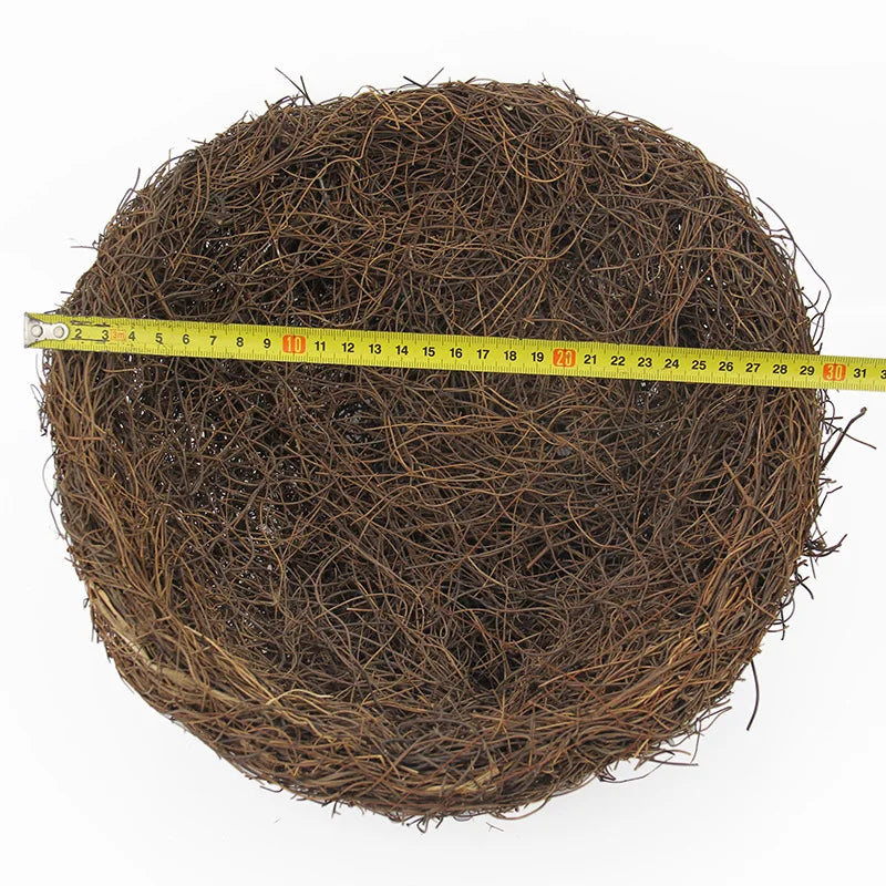 Round Rattan Bird Nest Easter Handmade DIY Craft Vine Simulation Bird Nest Egg Decor Props Home Garden Window bird house