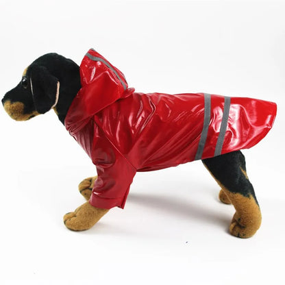 Waterproof Dog Raincoat with Hood & Reflective Strip Jacket