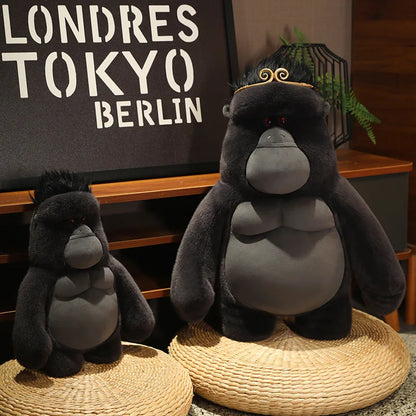 38cm  King Kong Plush Toys Black Ugly Gorilla Doll Movie Character Christmas Birthday Gift Zoo Souvenir