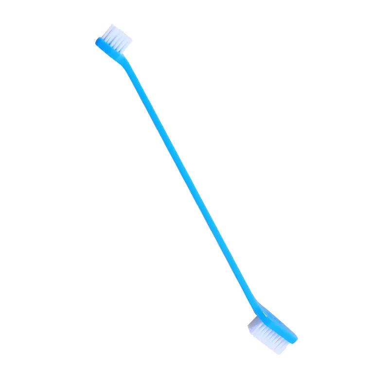 10PCS Pet Toothbrush Pet Long Handle Double Head Toothbrush Dog Oral Cleaning Care