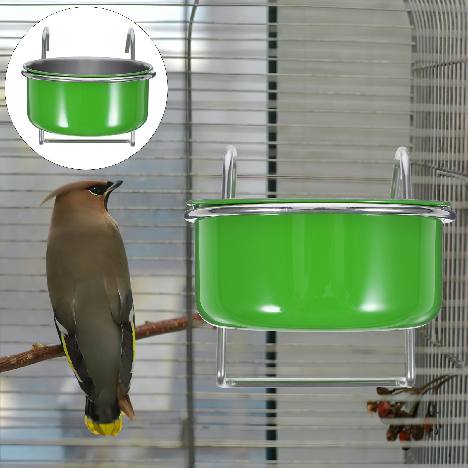 Portable Water Dispenser Parakeet Cage Accessories Parrot Food Bowl Bird Feeder Budgerigar The Indoor for Small