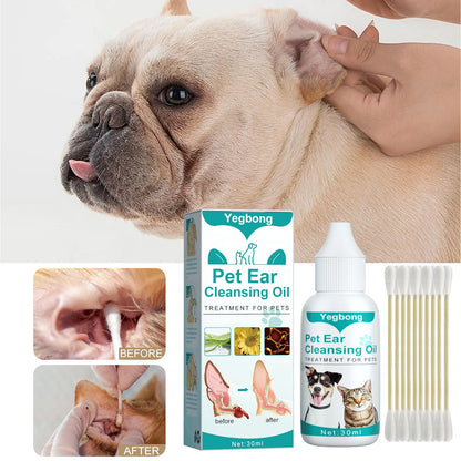 Pet Ear Cleaner Puppy Ears Mite Removal Dog Cat Clean Earwax Deodorant Infection Control Prevent Itching Soothing Dog Ear Drops