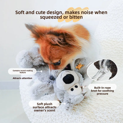 Kong Patch Bear Chew Resistant Plush Toy Sound Making Stress Relief Tug of War for Puppies And Adult Dogs Pet Toys Short Plush