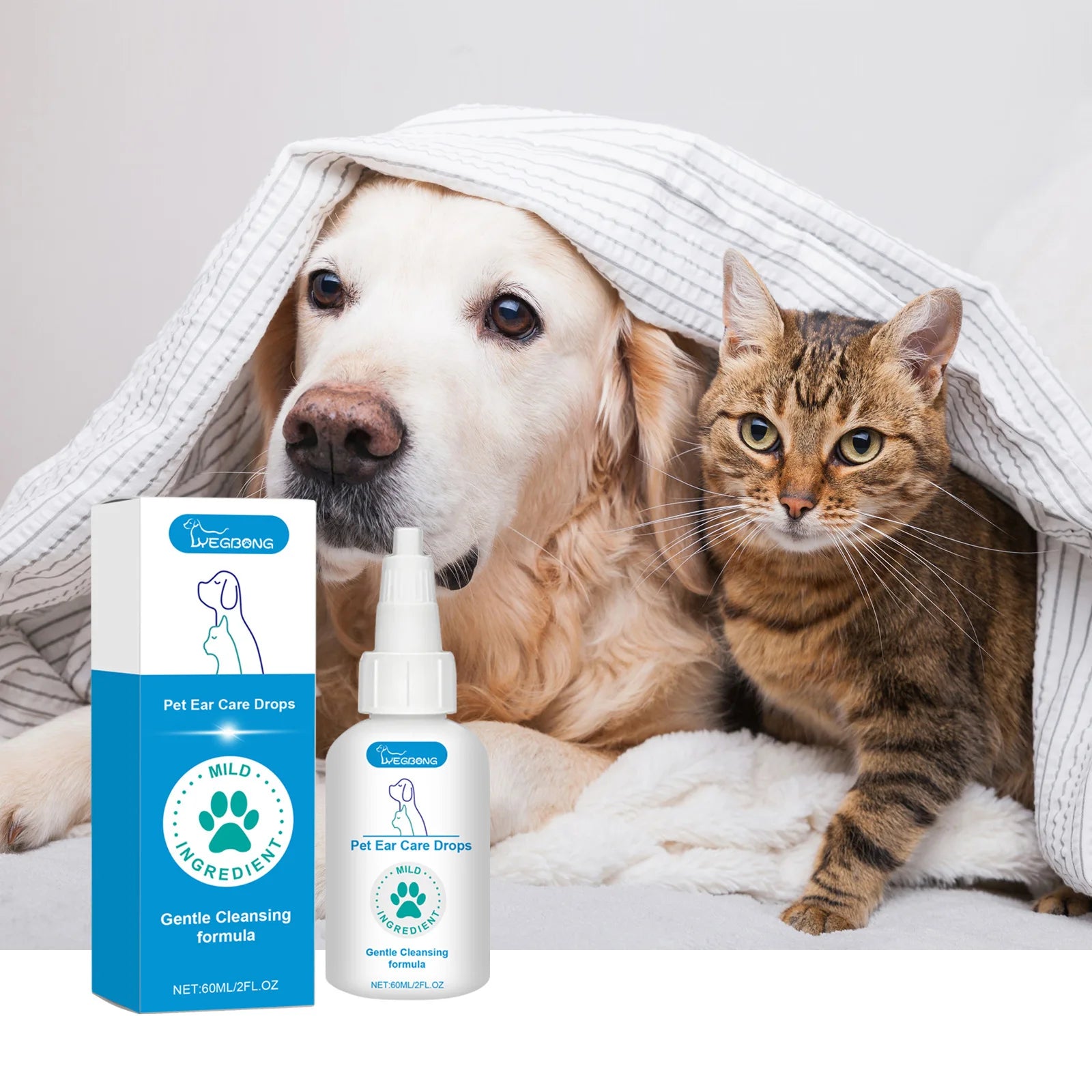 Dog Ear Drop Infection Mite Control Ear Wax Canal Cleaning Odor Itching Eliminator Soothing Irritation Pet Ear Cleaning Solution