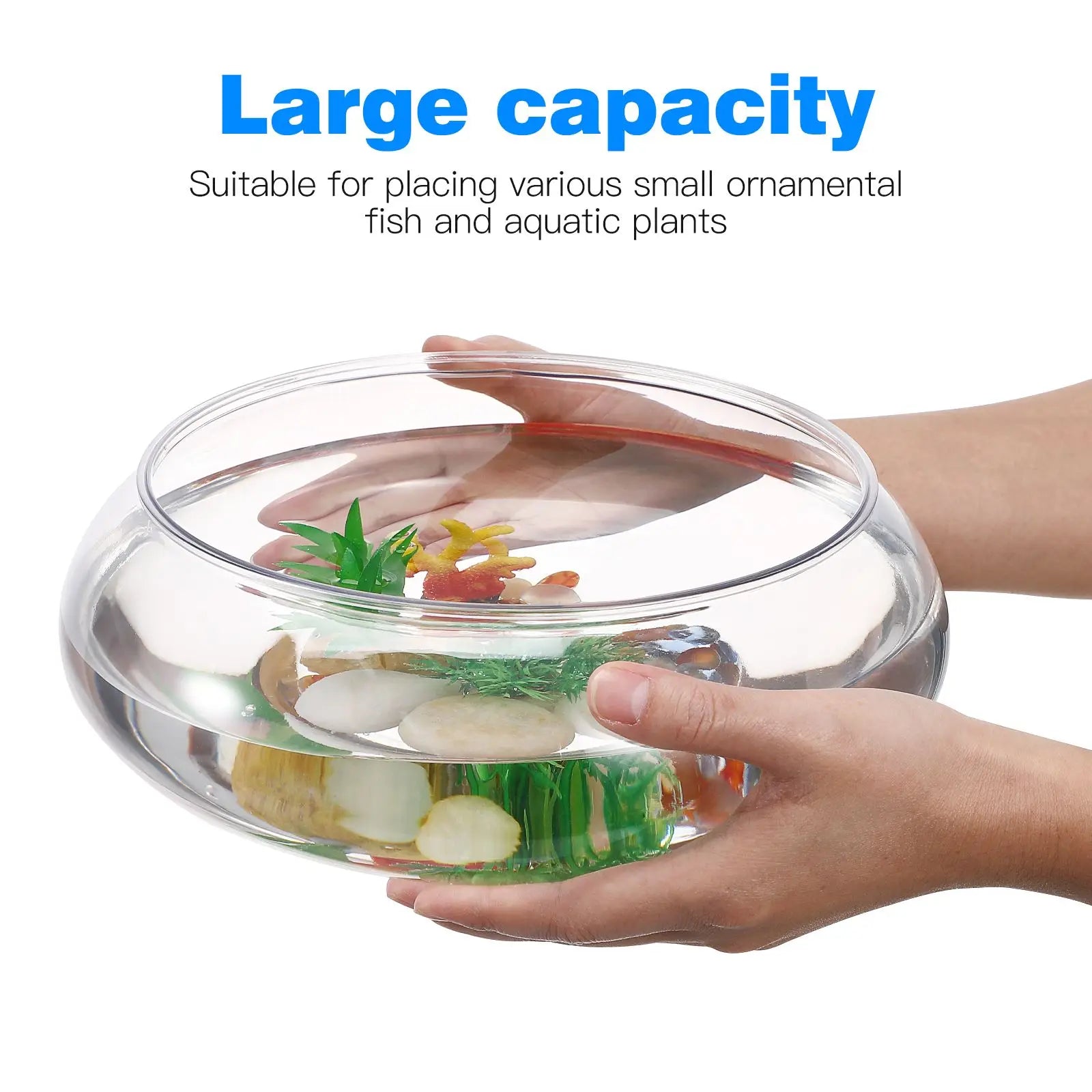 Transparent Fish Tank plastic Aquarium Tank Multi-function Betta Goldfish Tank Hydroponic vessel Desktop Tank home Office Decors