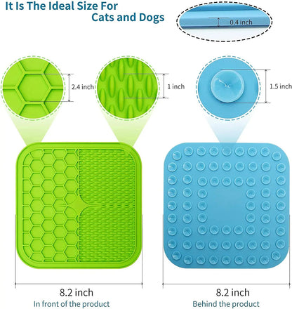 Poursweet 犬用舐めマット 吸​​盤付き スローフィーダー ペットの不安解消 猫の食事、ヨーグルト、ピーナッツバターのトレーニングに