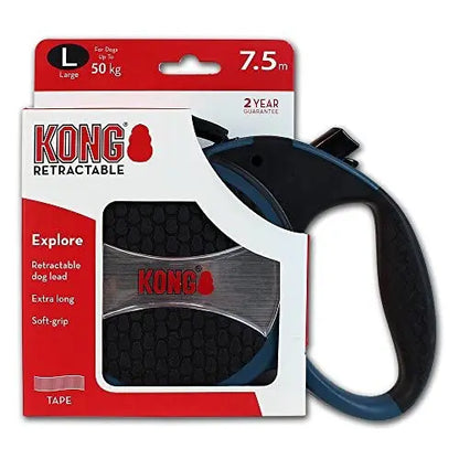 Kong Explore Retractable Dog Leash, Large,24' Long, 7.5m ,110lbs/50kg