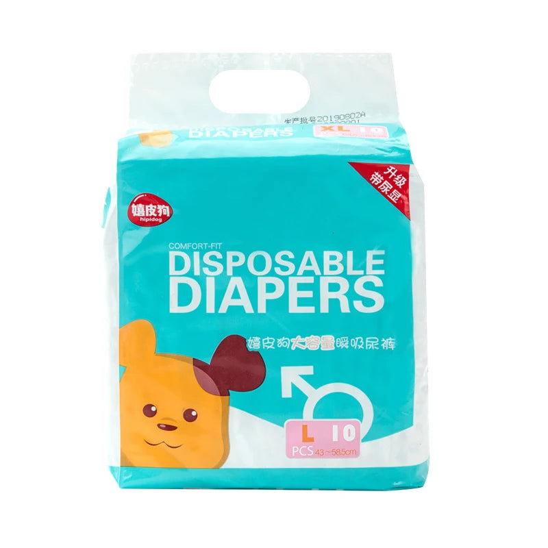 10PCS/pack Super Absorption Physiological Pants Dog Diapers for Dogs Pet Female Dog Cat Disposable Leakproof Nappies Puppy