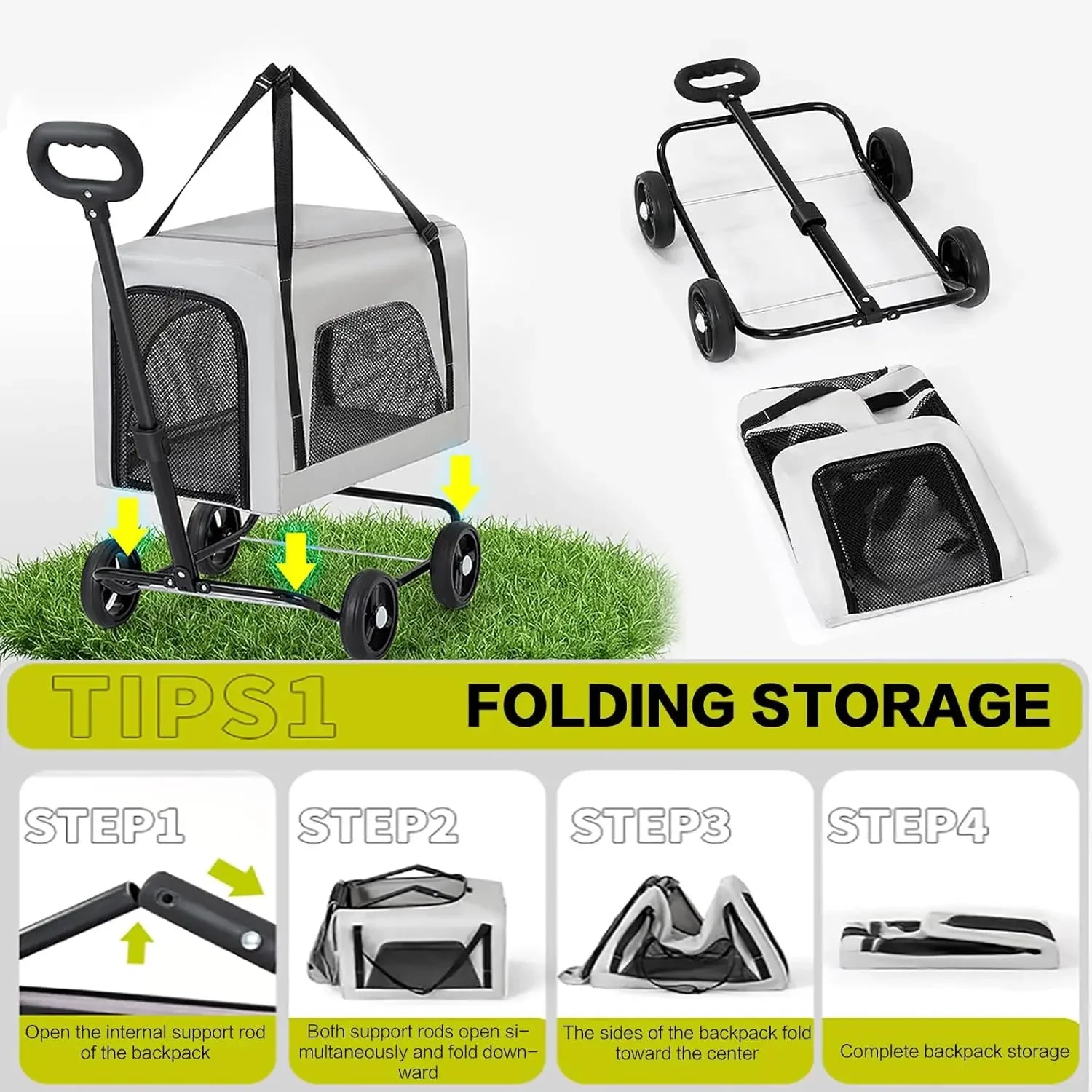 Wholesale Lightweight 4-Wheel Pet Travel Trolley Detachable Dog Stroller Pet Carrier Bag for Cats and Dogs