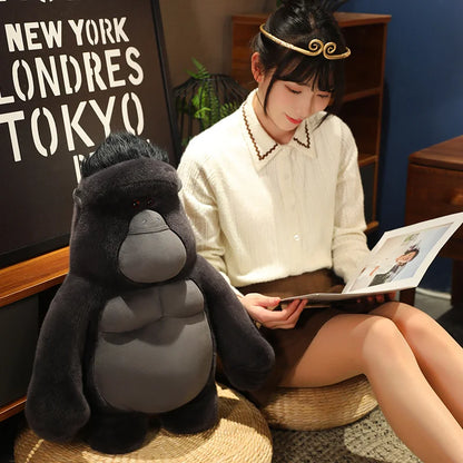 38cm  King Kong Plush Toys Black Ugly Gorilla Doll Movie Character Christmas Birthday Gift Zoo Souvenir