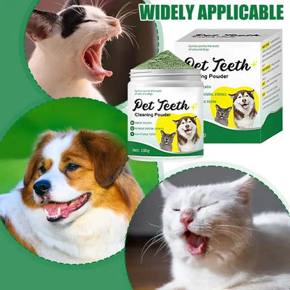 Food grade canine tooth cleaning powder, advanced care 100g formula, small and medium-sized canine tooth powder
