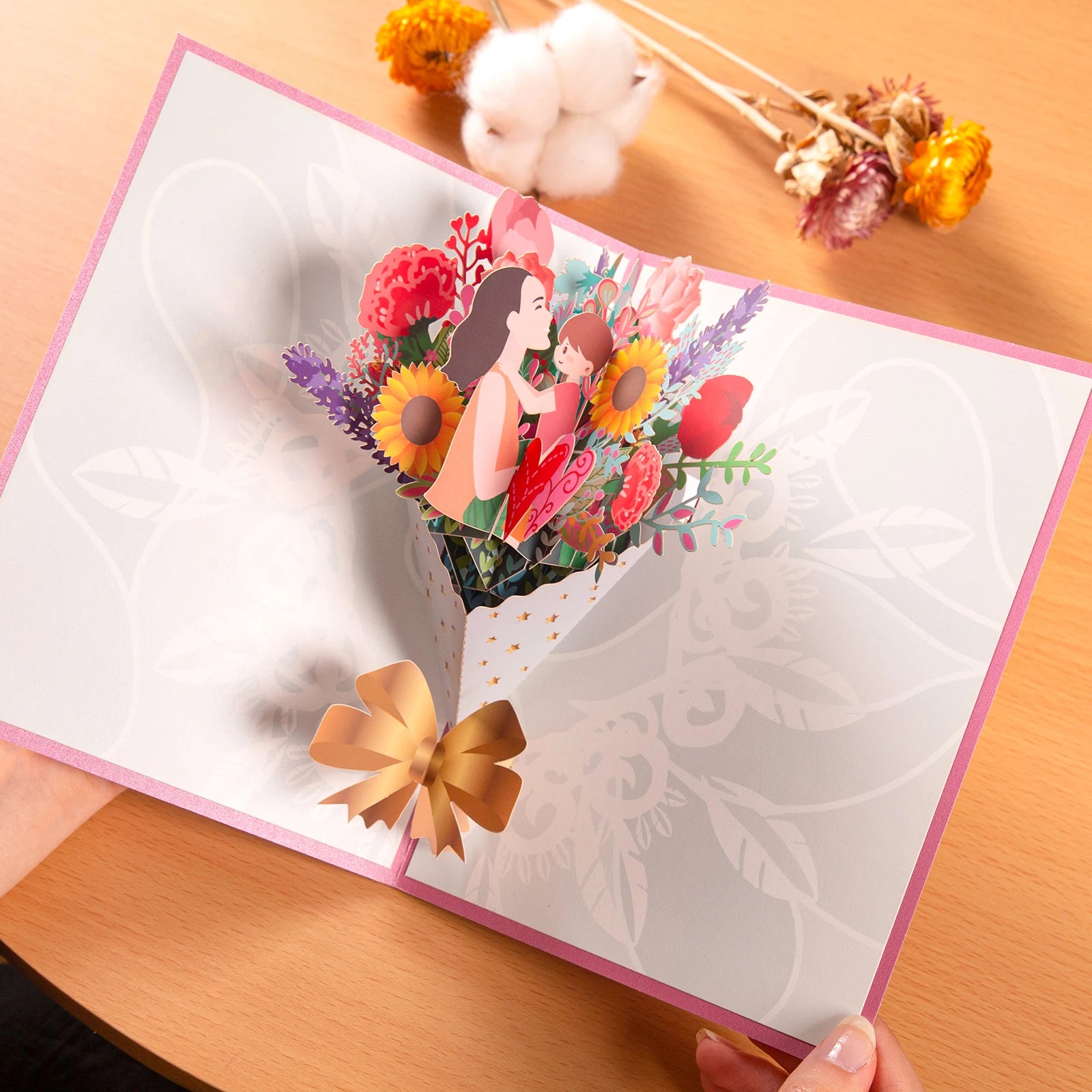 Pop-Up Flower Card Flora 3D Greeting Card for Birthday and Festivals