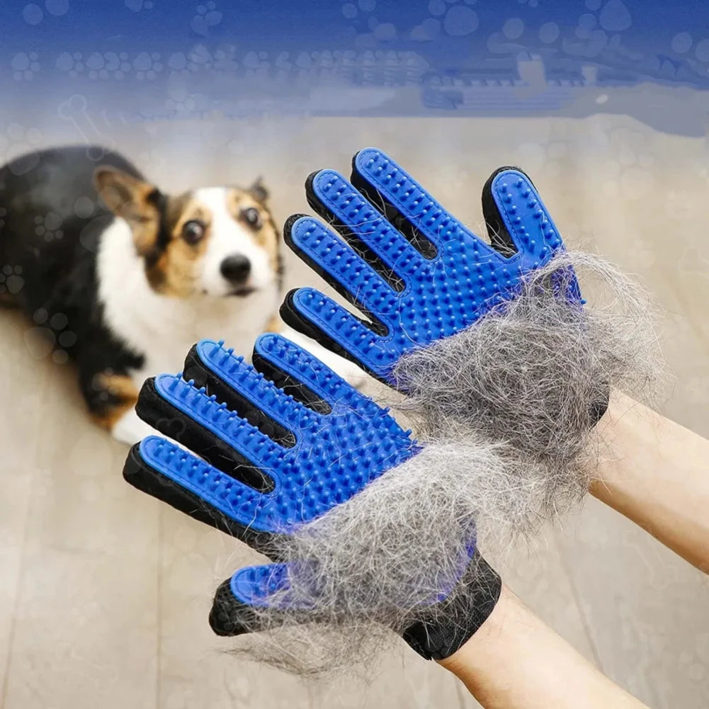 2PCS/1Pair Dog Pet Grooming Glove TPE Dogs Cats Brush Comb Remove Hair Gloves Dogs Bath Cleaning Supplies Animal Massage Combs