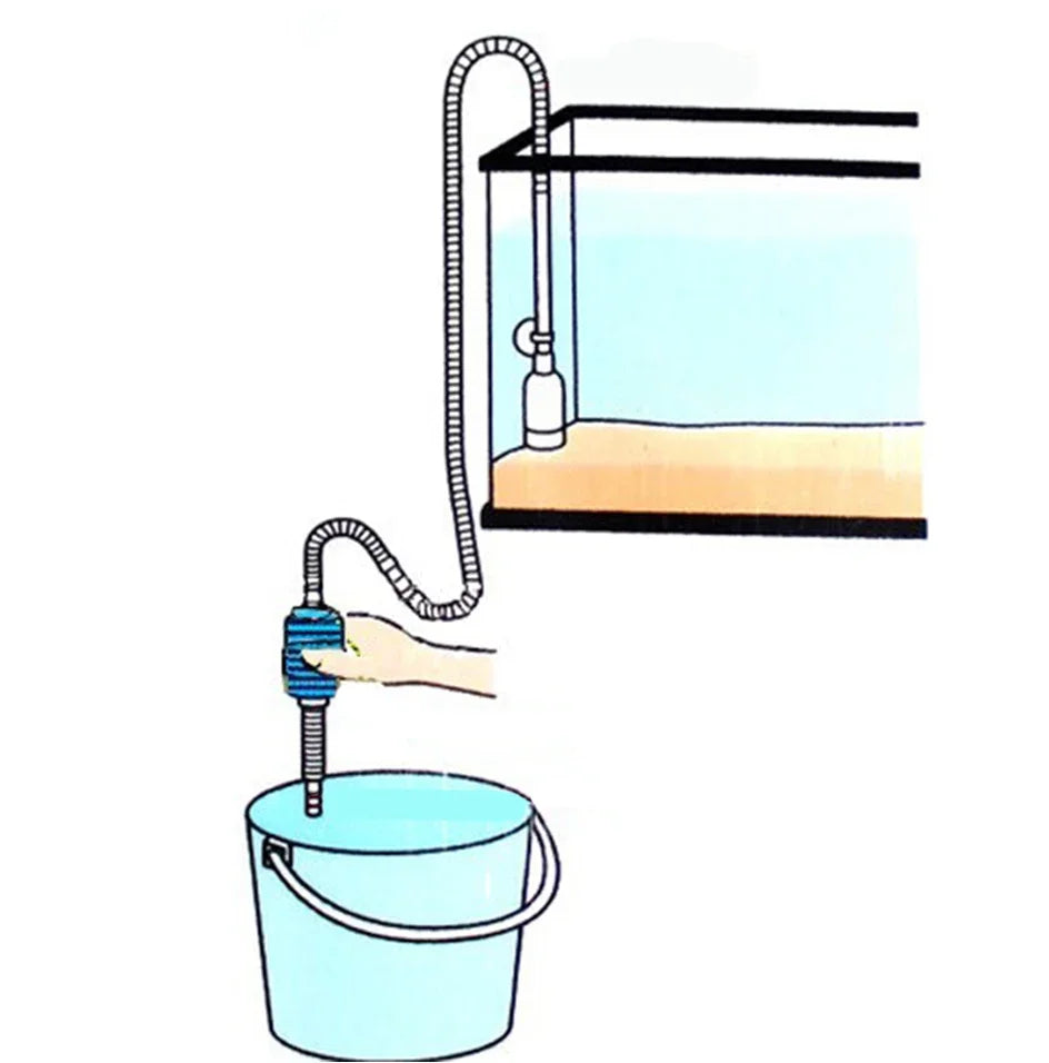 Aquarium Siphon Fish Tank Syphon Vacuum Cleaner Pump Semi-automatic Water Change Changer  Water Filter Pump Cleaning Accessories