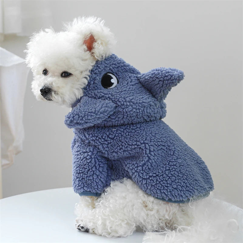 Super Soft Fleece Pet Clothing for Puppy Autumn Winter Plush Warm Dog Overalls Four Legged Dinosaur Unicorn Cosplay Cat Clothing