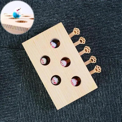 貓咪尋貓咪益智玩具趣味木製迷宮寵物敲擊倉鼠抓咬互動玩具帶5個鼠洞貓咪玩具寵物用品